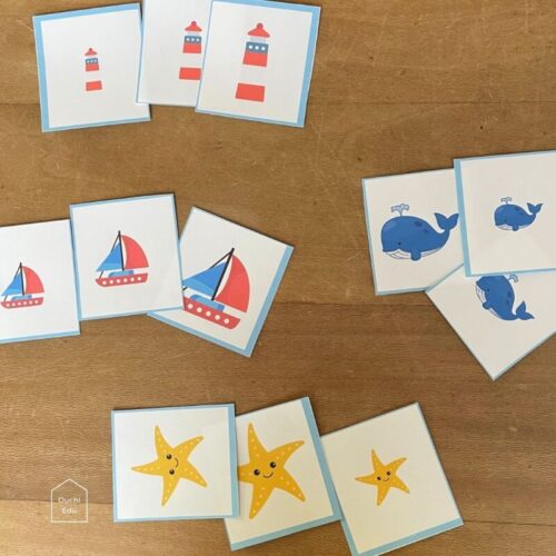 大中小のくまの知育カード