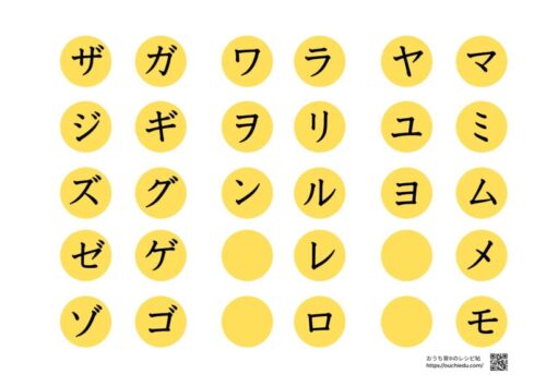 ペットボトルのキャップでカタカナ